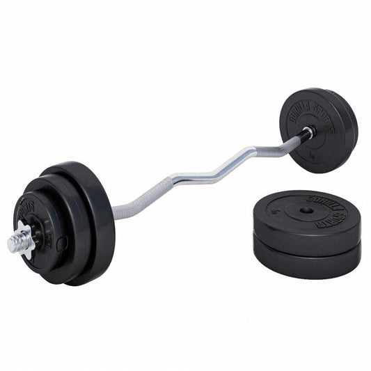Set de Curl Z con Discos de Pesas de Plástico - Gorilla Sports ES