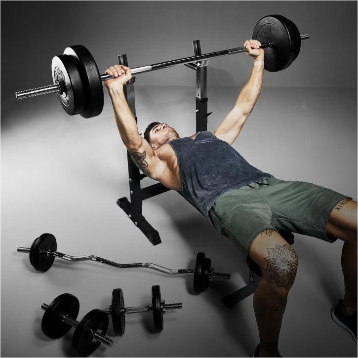 Banco de Musculación con Soporte para Barra Ajustable - Gorilla Sports ES