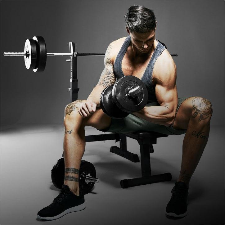Banco de Musculación con Soporte para Barra Ajustable - Gorilla Sports ES