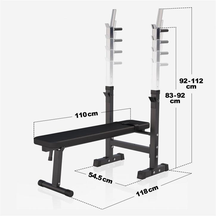 Banco de Musculación con Soporte para Barra Ajustable - Gorilla Sports ES