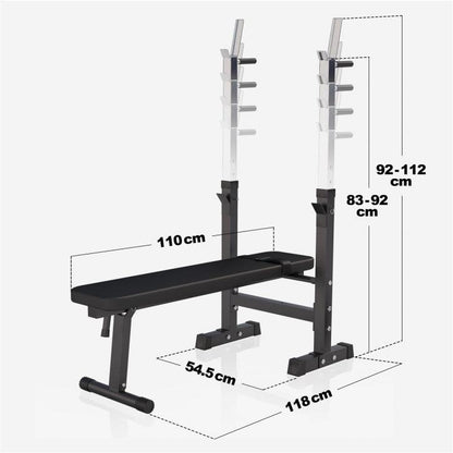 Banco de Musculación con Soporte para Barra Ajustable - Gorilla Sports ES