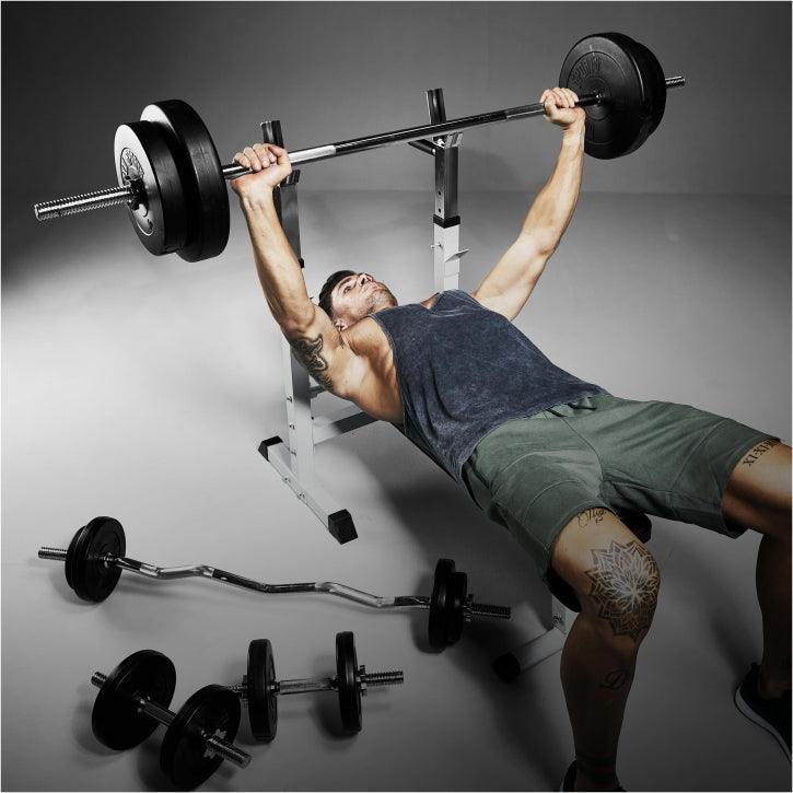 Banco de Musculación con Soporte para Barra Ajustable - Gorilla Sports ES
