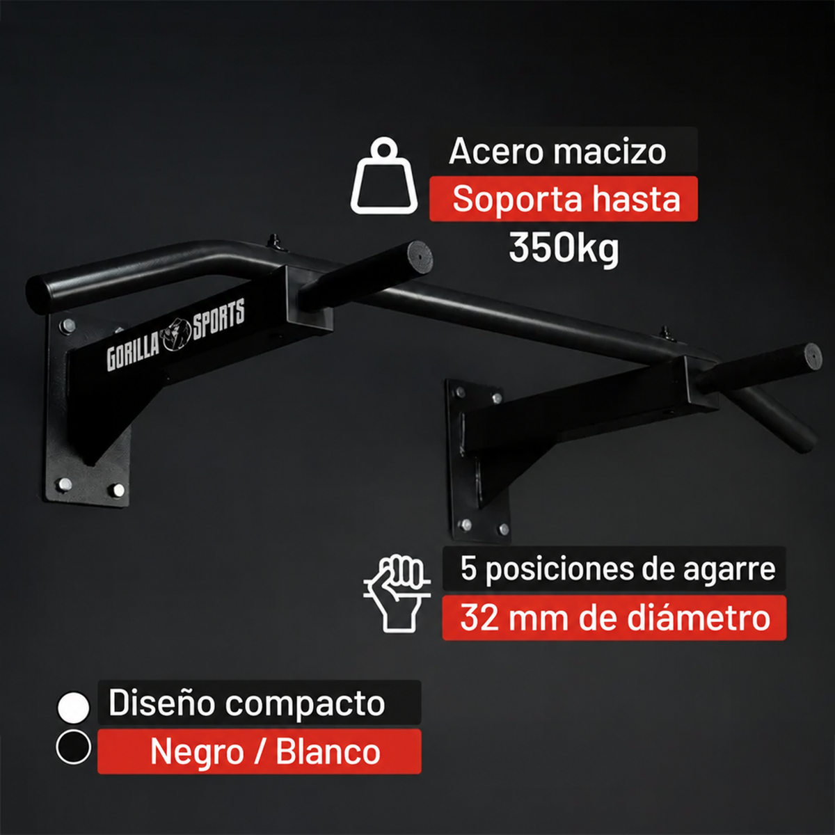 Barra de Dominadas para Pared