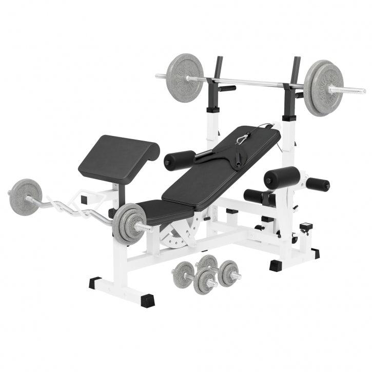 Multiestación Home Gym con Set de Pesas de Hierro Fundido - Gorilla Sports ES