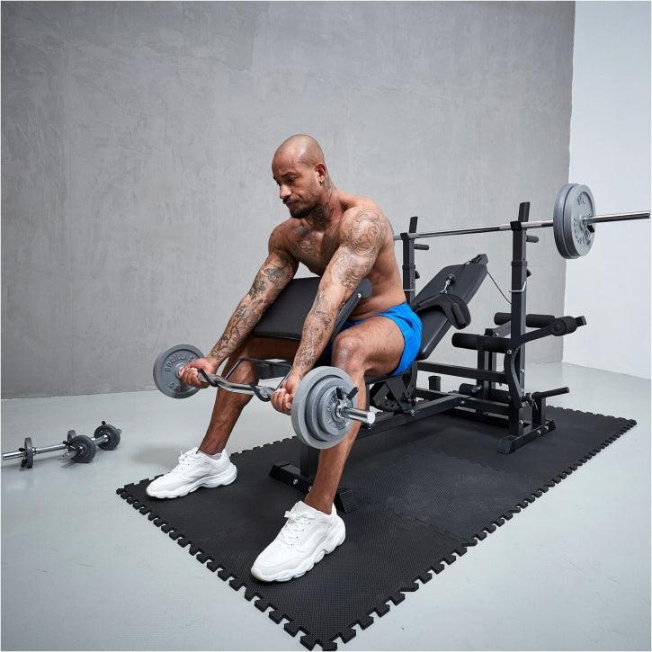 Multiestación Home Gym con Set de Pesas de Hierro Fundido - Gorilla Sports ES