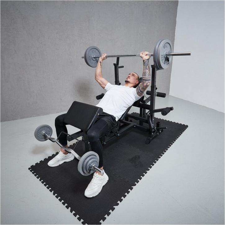 Multiestación Home Gym con Set de Pesas de Hierro Fundido - Gorilla Sports ES