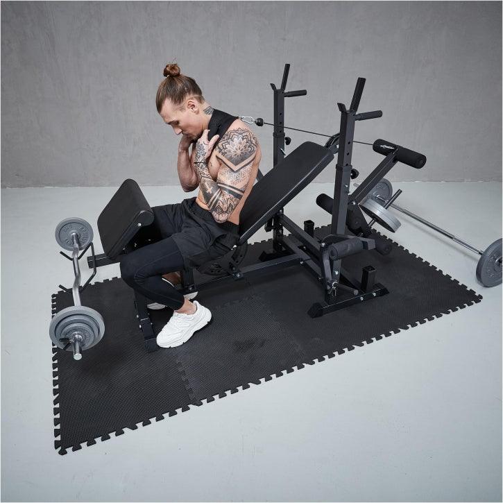 Multiestación Home Gym con Set de Pesas de Hierro Fundido - Gorilla Sports ES