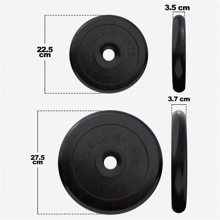 Disco de Pesas de Goma 1 - 25 kg - Gorilla Sports ES