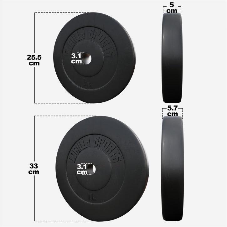 Disco de Pesas de Plástico 1,25 - 15 kg - Gorilla Sports ES