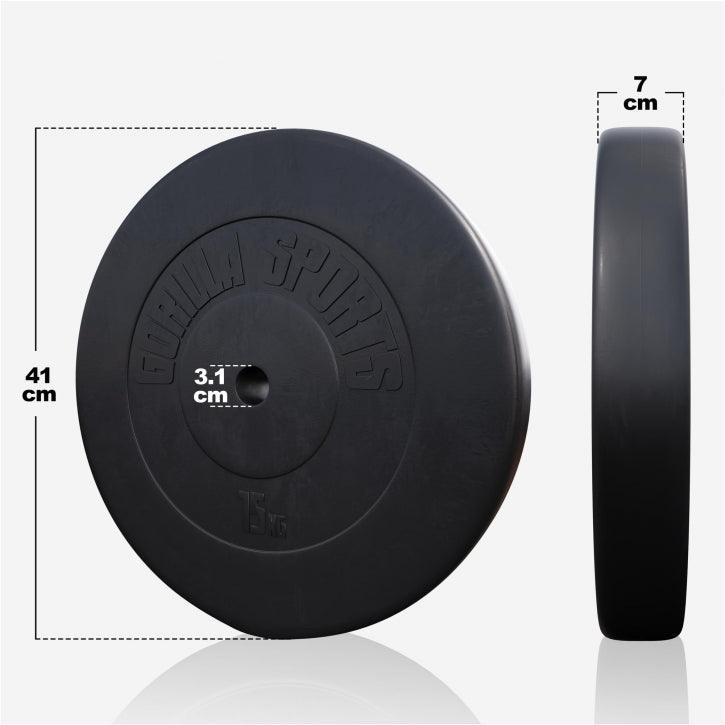 Disco de Pesas de Plástico 1,25 - 15 kg - Gorilla Sports ES