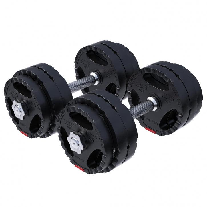 Set de Barra y Discos de Pesas de Plástico con Triple Agarre - Gorilla Sports ES