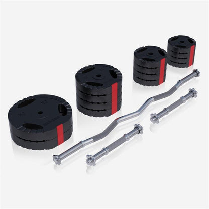Set de Barra y Discos de Pesas de Plástico con Triple Agarre - Gorilla Sports ES