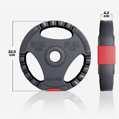 Set de Barra y Discos de Pesas de Plástico con Triple Agarre - Gorilla Sports ES