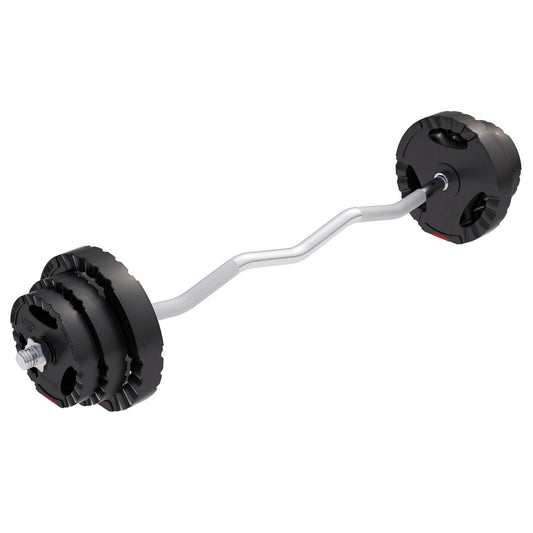 Set de Curl Z con Discos de Pesas de Plástico con Triple Agarre