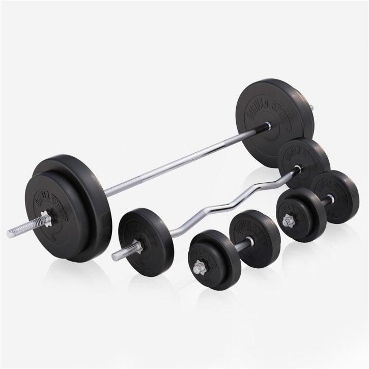 Banco de Musculación con Set de Pesas de Plástico - Gorilla Sports ES
