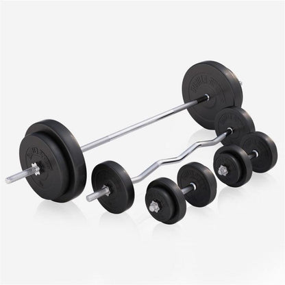 Banco de Musculación con Set de Pesas de Plástico - Gorilla Sports ES