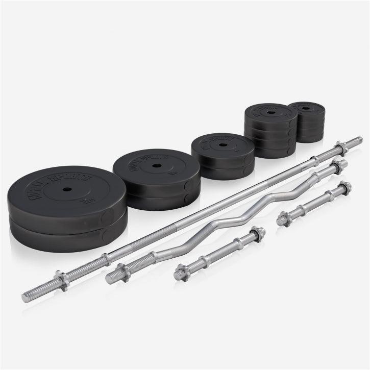 Banco de Musculación con Set de Pesas de Plástico - Gorilla Sports ES