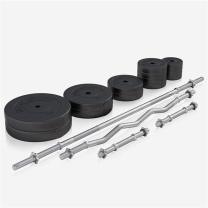 Banco de Musculación con Set de Pesas de Plástico - Gorilla Sports ES