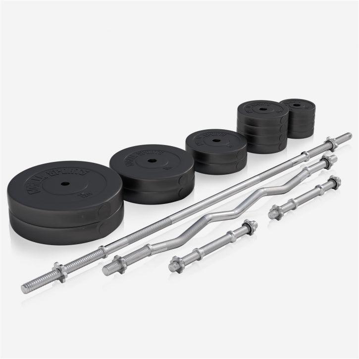 Banco de Musculación con Set de Pesas de Plástico - Gorilla Sports ES