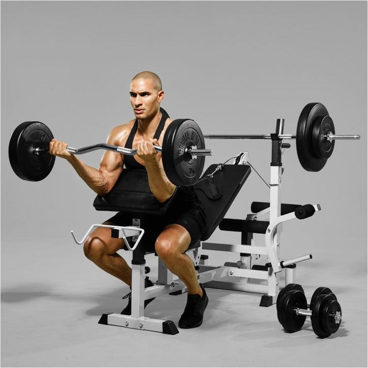 Multiestación Home Gym con Set de Pesas de Plástico - Gorilla Sports ES