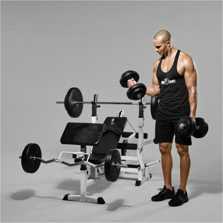 Multiestación Home Gym con Set de Pesas de Plástico - Gorilla Sports ES