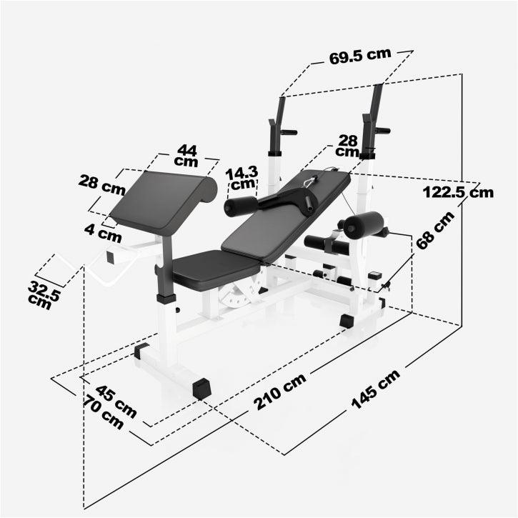 Multiestación Home Gym con Set de Pesas de Plástico - Gorilla Sports ES