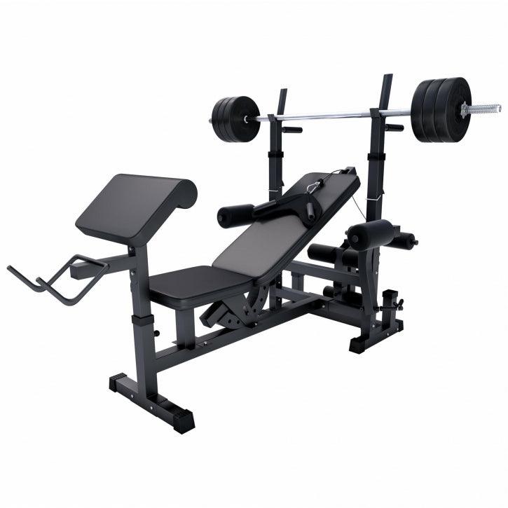 Multiestación Home Gym con Set de Pesas de Plástico - Gorilla Sports ES