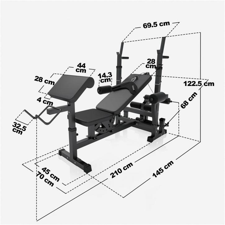 Multiestación Home Gym con Set de Pesas de Plástico - Gorilla Sports ES