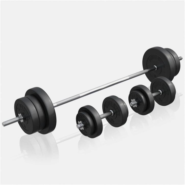 Multiestación Home Gym con Set de Pesas de Plástico - Gorilla Sports ES