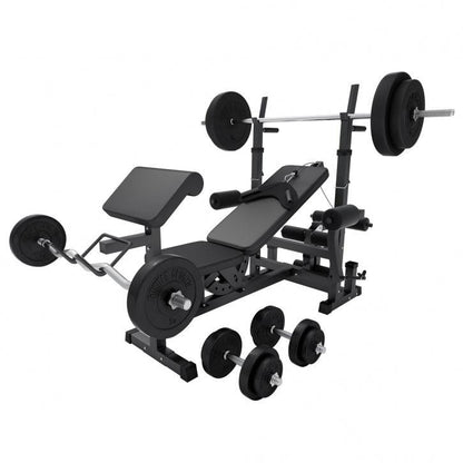 Multiestación Home Gym con Set de Pesas de Plástico - Gorilla Sports ES