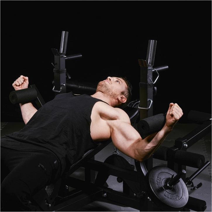 Multiestación Home Gym con Set de Pesas de Plástico - Gorilla Sports ES