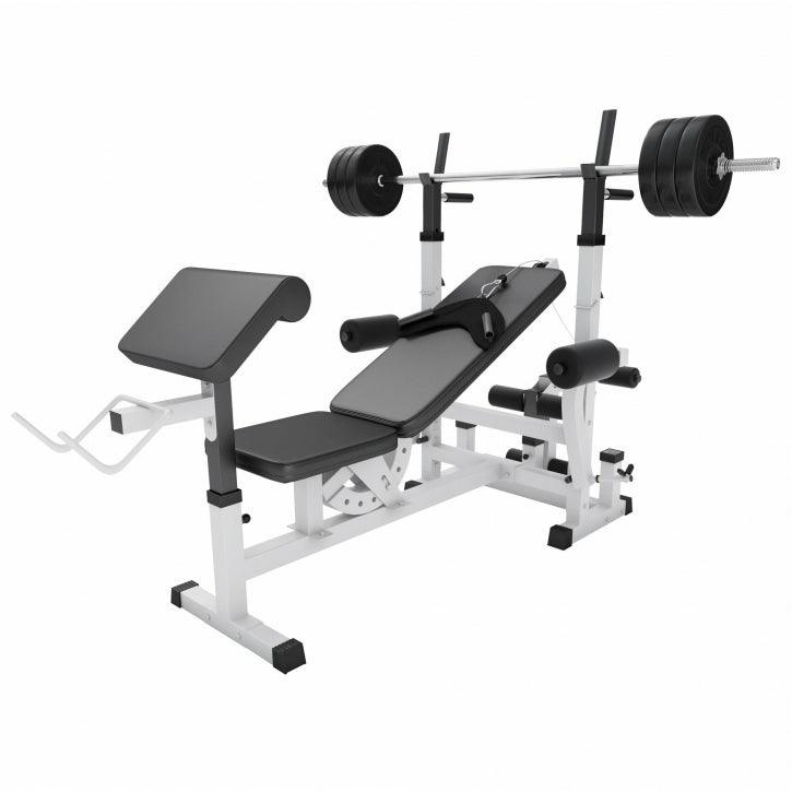 Multiestación Home Gym con Set de Pesas de Plástico - Gorilla Sports ES