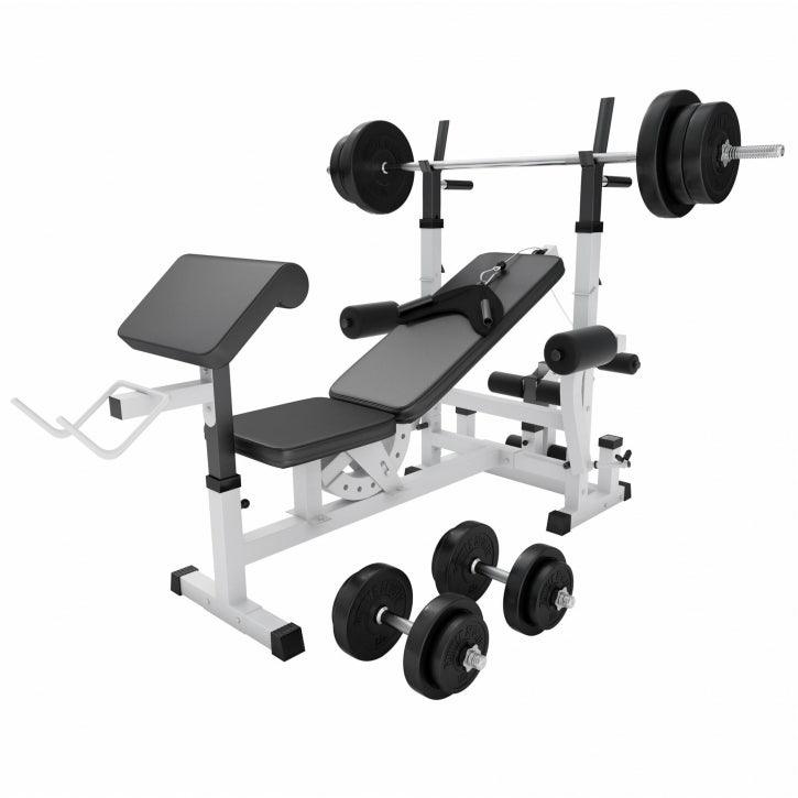 Multiestación Home Gym con Set de Pesas de Plástico - Gorilla Sports ES