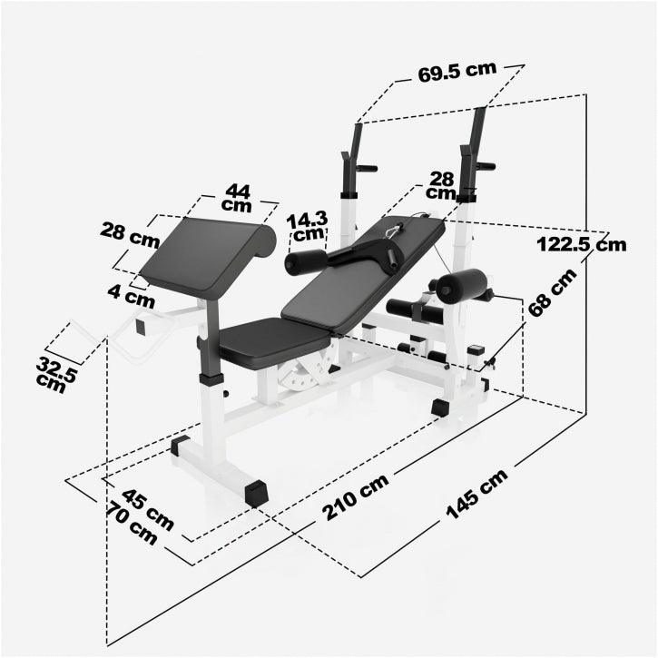Multiestación Home Gym con Set de Pesas de Plástico - Gorilla Sports ES