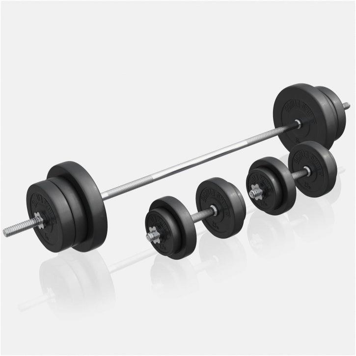 Multiestación Home Gym con Set de Pesas de Plástico - Gorilla Sports ES