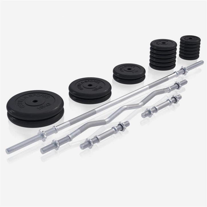 Banco de Pesas Multifuncional con Pesas de Goma 108 kg - Gorilla Sports ES