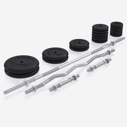 Banco de Pesas Multifuncional con Pesas de Goma 108 kg - Gorilla Sports ES