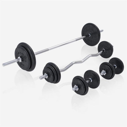 Banco de Pesas Multifuncional con Pesas de Goma 108 kg - Gorilla Sports ES