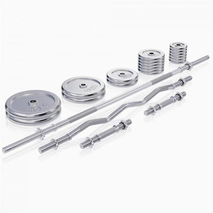 Multiestación Home Gym con Set de Pesas de Hierro Fundido Cromado - Gorilla Sports ES