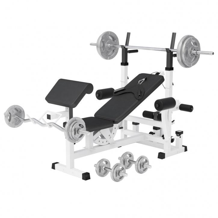 Estación de Musculación con Set de Pesas de Goma 108 kg - Gorilla Sports ES