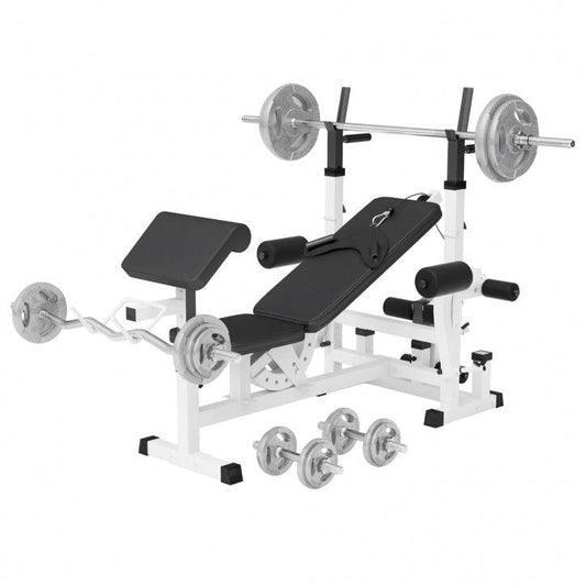 Estación de Musculación con Set de Pesas de Goma 108 kg - Gorilla Sports ES