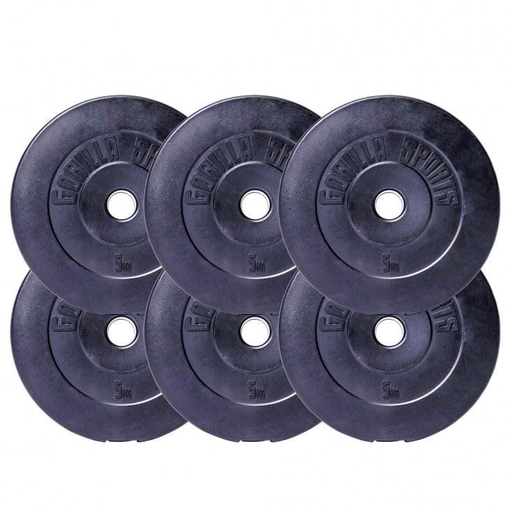 Set de Barra y Discos de Pesas de Plástico - Gorilla Sports ES