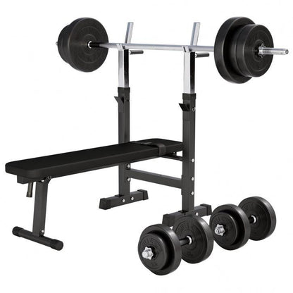 Banco de Musculación con Set de Pesas de Plástico - Gorilla Sports ES