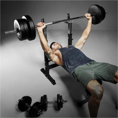 Banco de Musculación con Set de Pesas de Plástico - Gorilla Sports ES