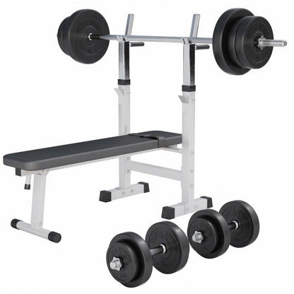 Banco de Musculación con Set de Pesas de Plástico - Gorilla Sports ES