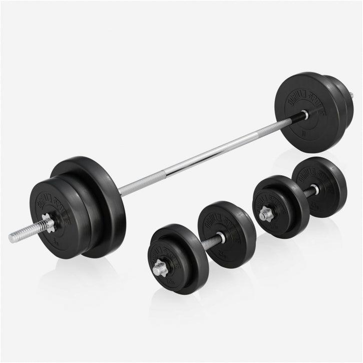 Banco de Musculación con Set de Pesas de Plástico - Gorilla Sports ES