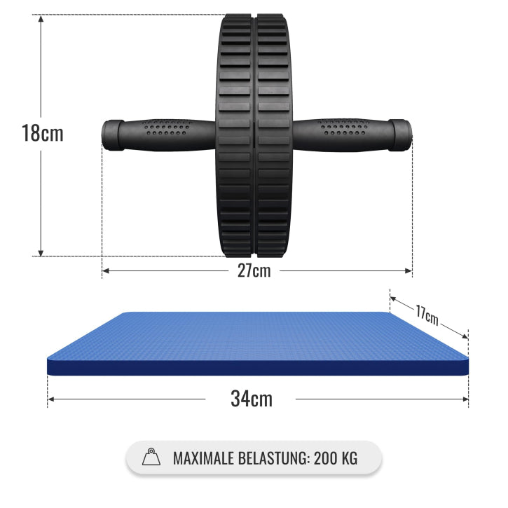 Ab Roller con Protector para Rodillas - Gorilla Sports ES