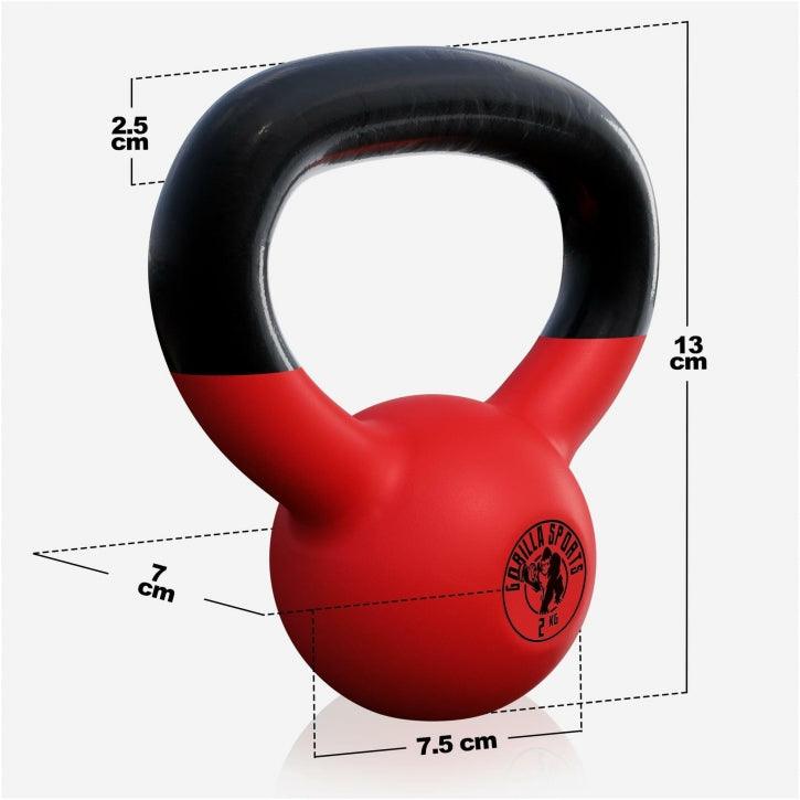 Kettlebell de Hierro Fundido con Revestimiento de Goma 2 - 32 kg - Gorilla Sports ES