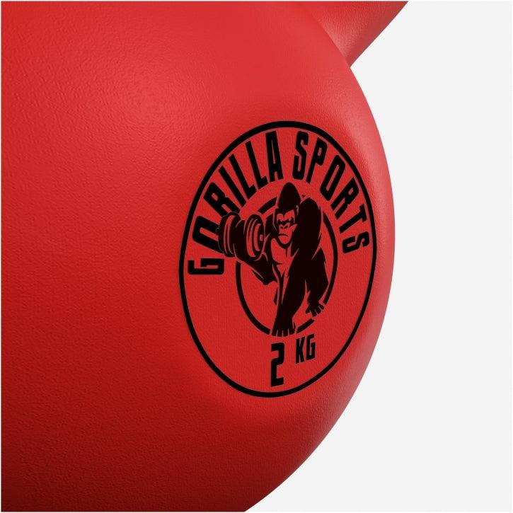 Kettlebell de Hierro Fundido con Revestimiento de Goma 2 - 32 kg - Gorilla Sports ES