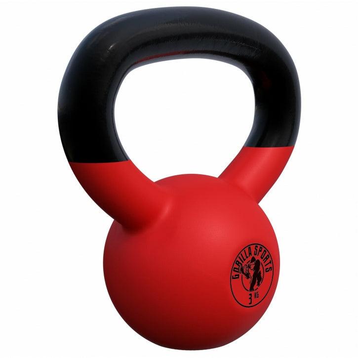Kettlebell de Hierro Fundido con Revestimiento de Goma 2 - 32 kg - Gorilla Sports ES